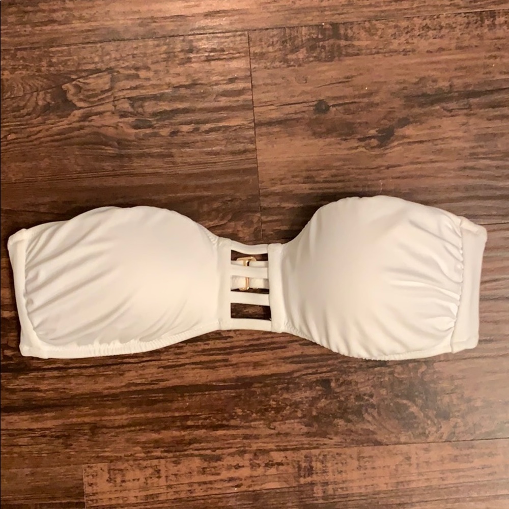 Victoria’s Secret white bandeau bikini top